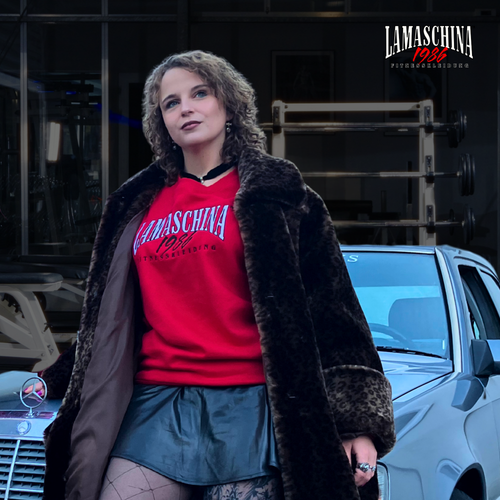 80s Gym Crewneck – La Maschina 1986 Blood Red