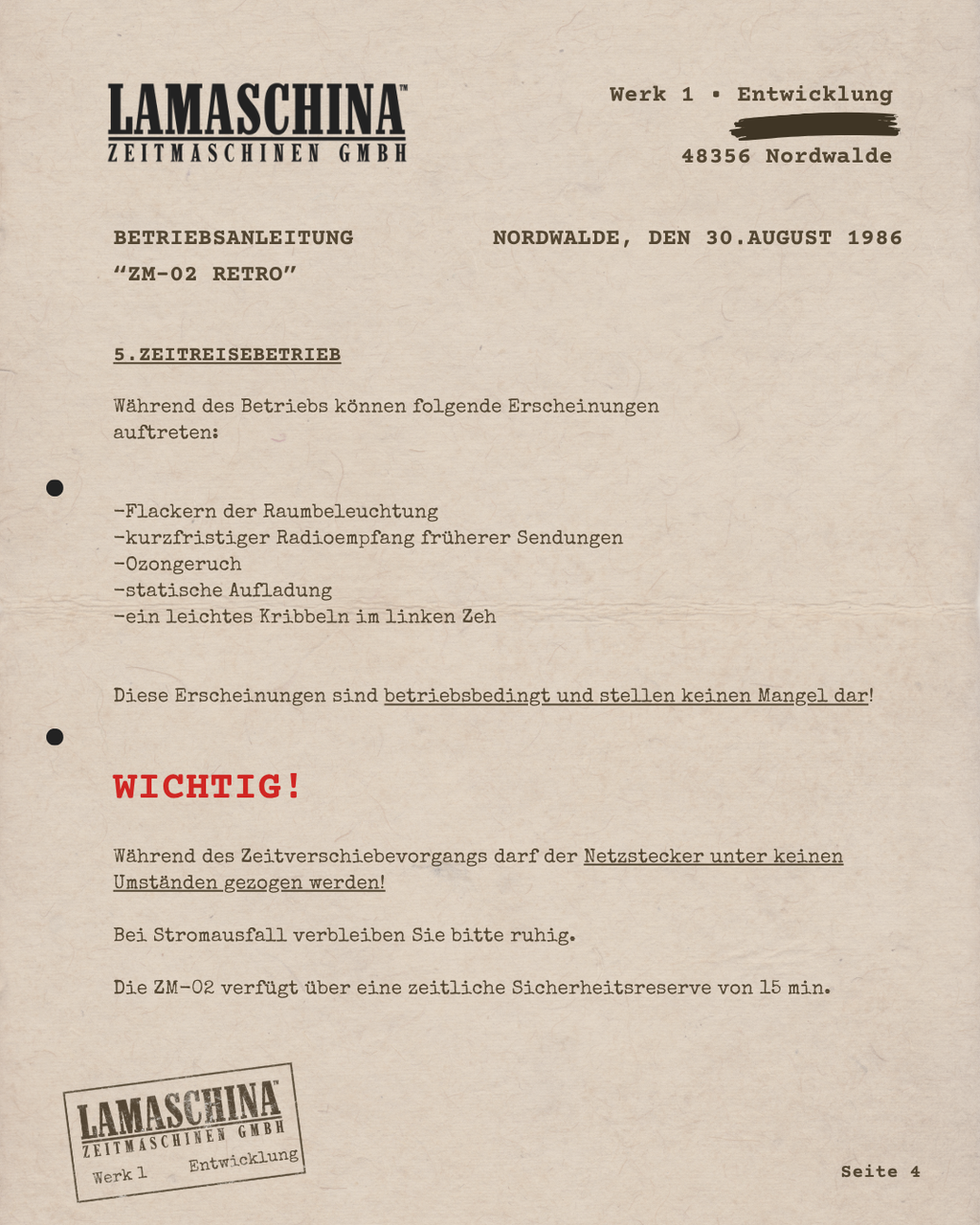 Zeitmaschine ZM 02 Retro