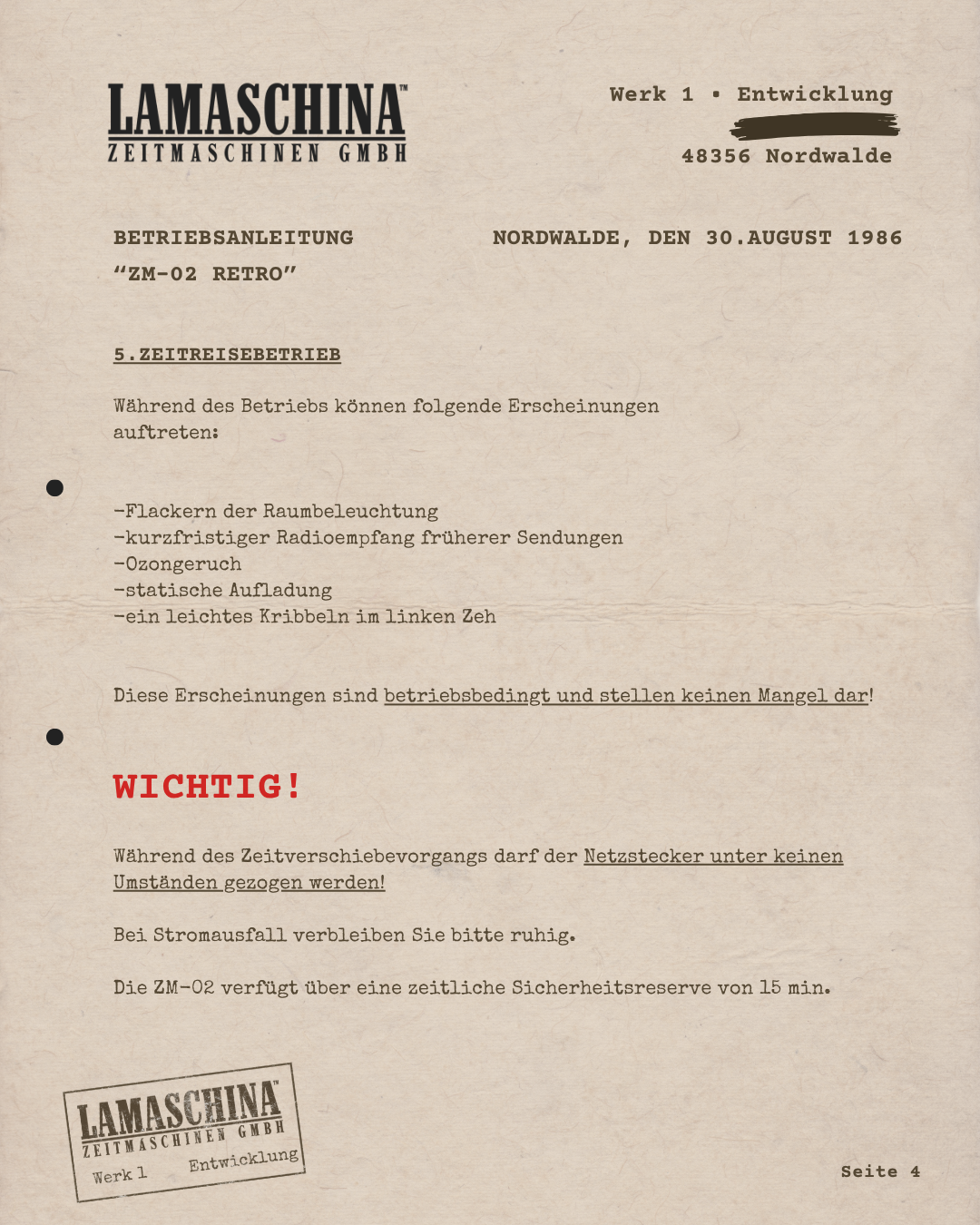 Zeitmaschine ZM 02 Retro
