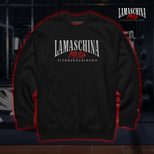 80s Gym Crewneck – La Maschina 1986 Black