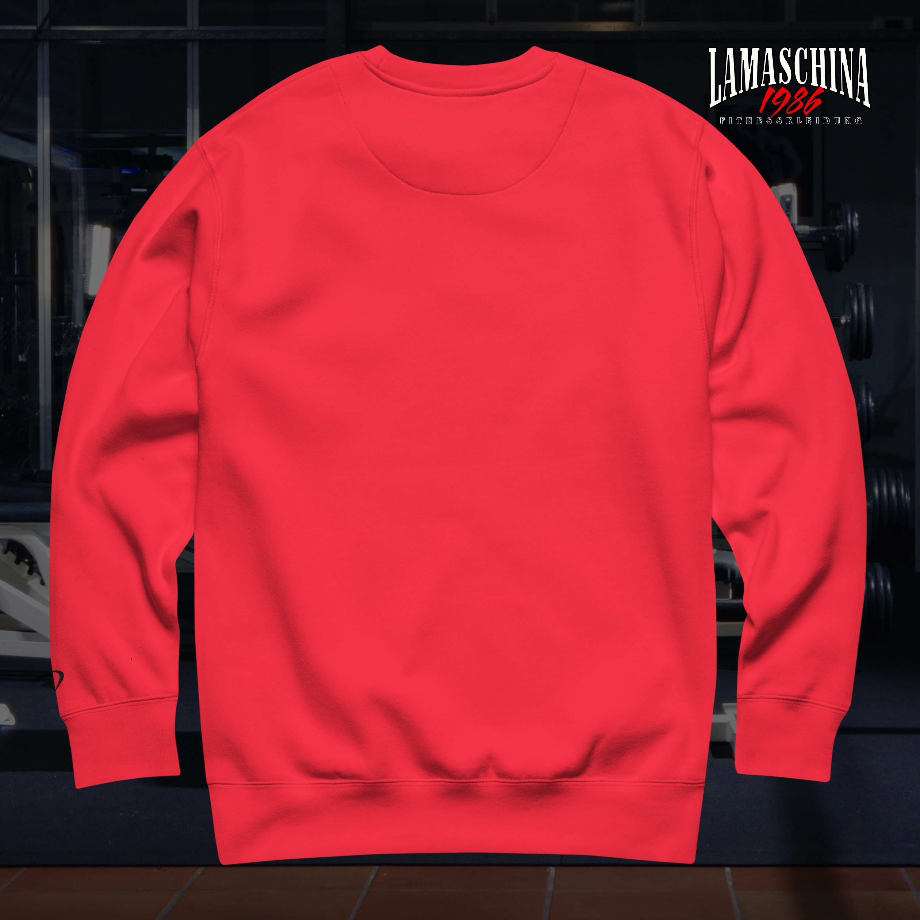 80s Gym Crewneck – La Maschina 1986 Blood Red