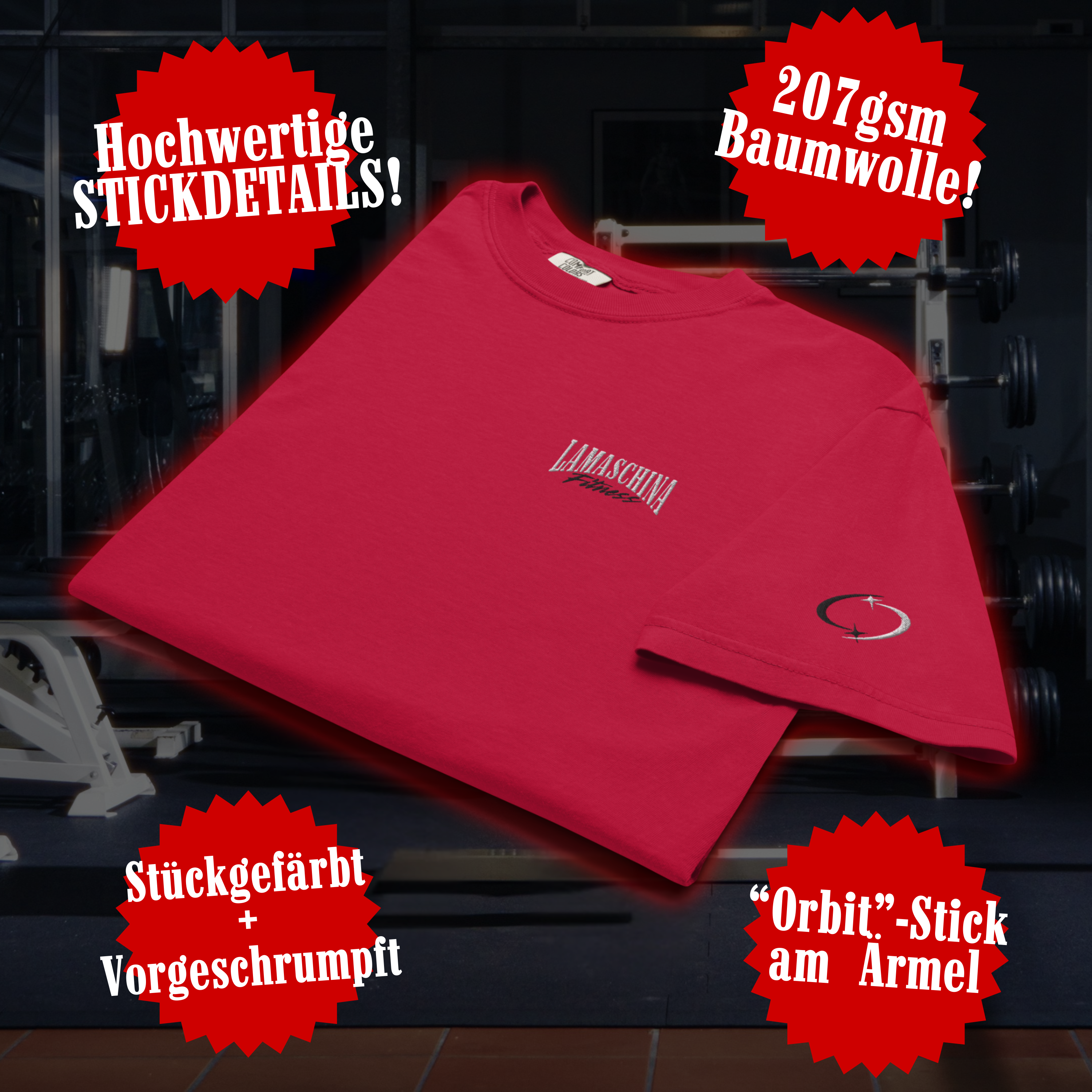 80s Gym Shirt – La Maschina 1986 Fitness (Embroidered)