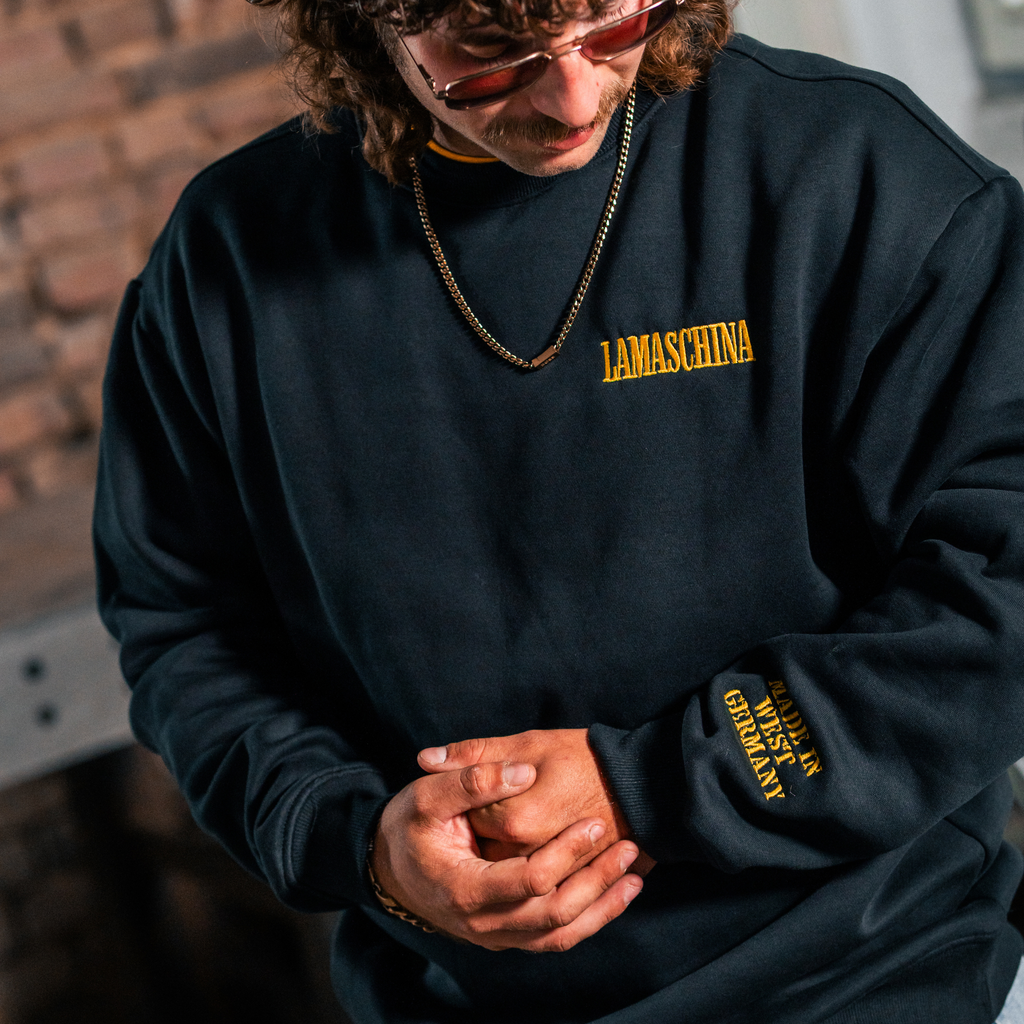 80s Corporate Pullover - Zeitmaschinen GmbH Gelb
