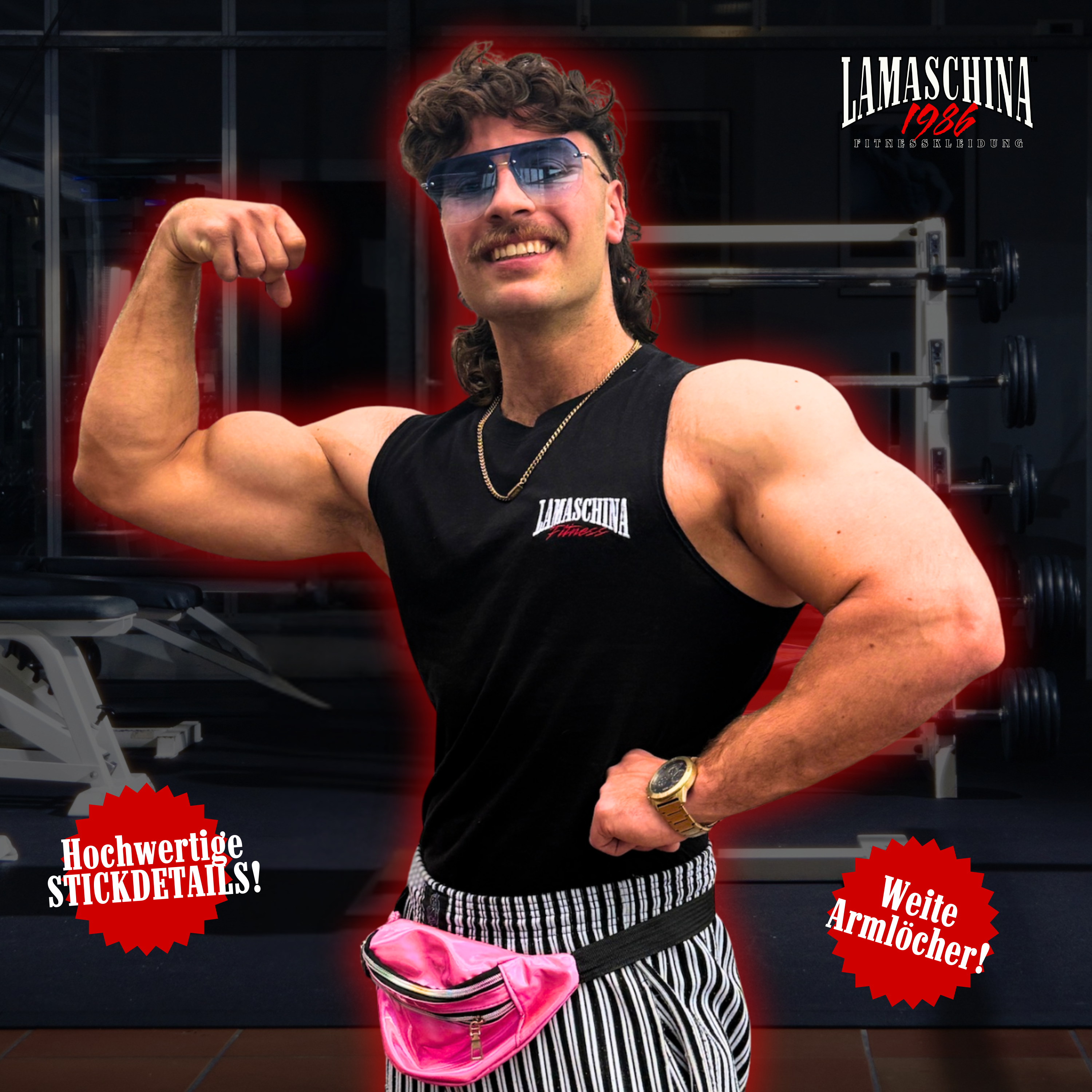 80s Bodybuilding Tanktop - La Maschina 1986 Stick