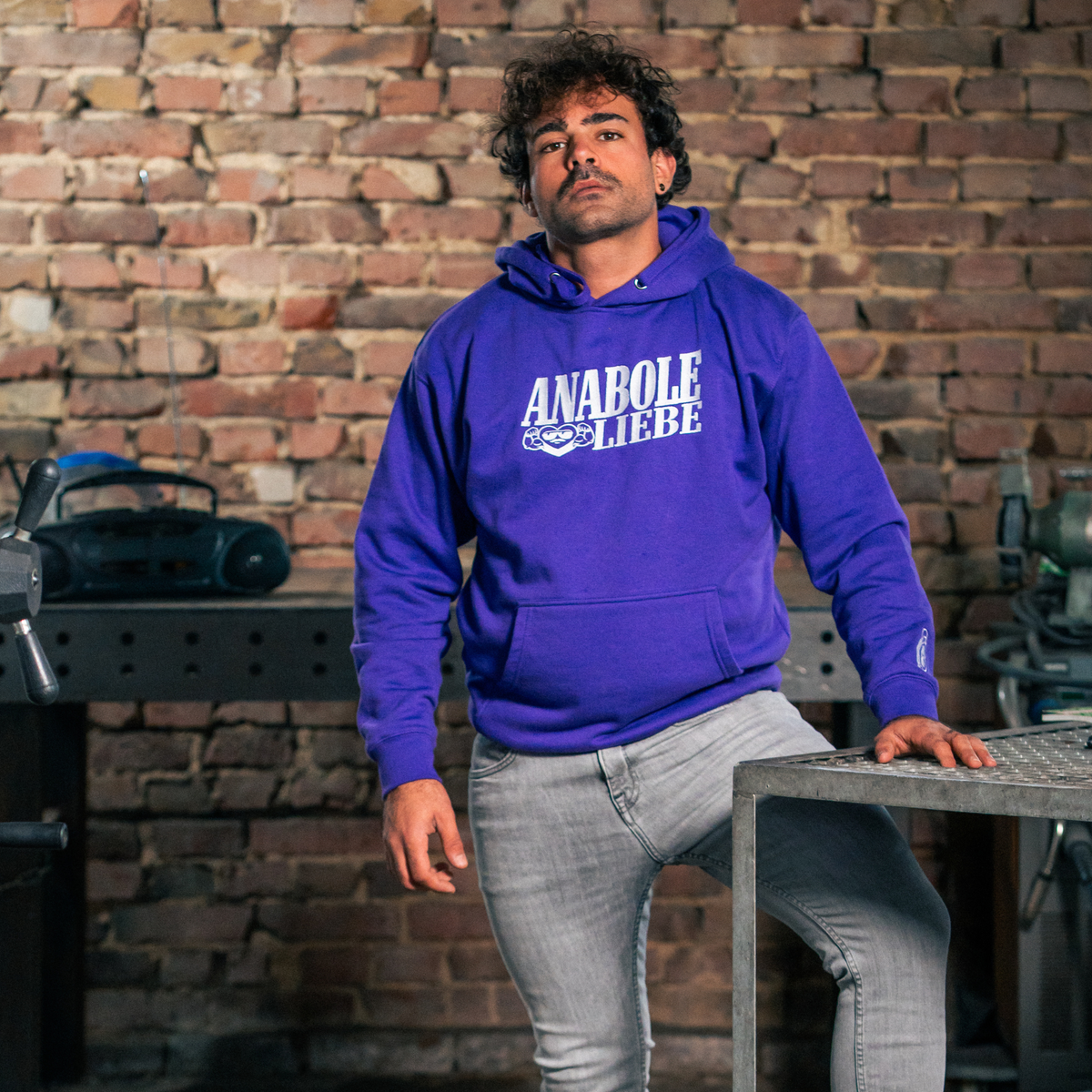 80s Hoodie - Anabole Liebe Lila