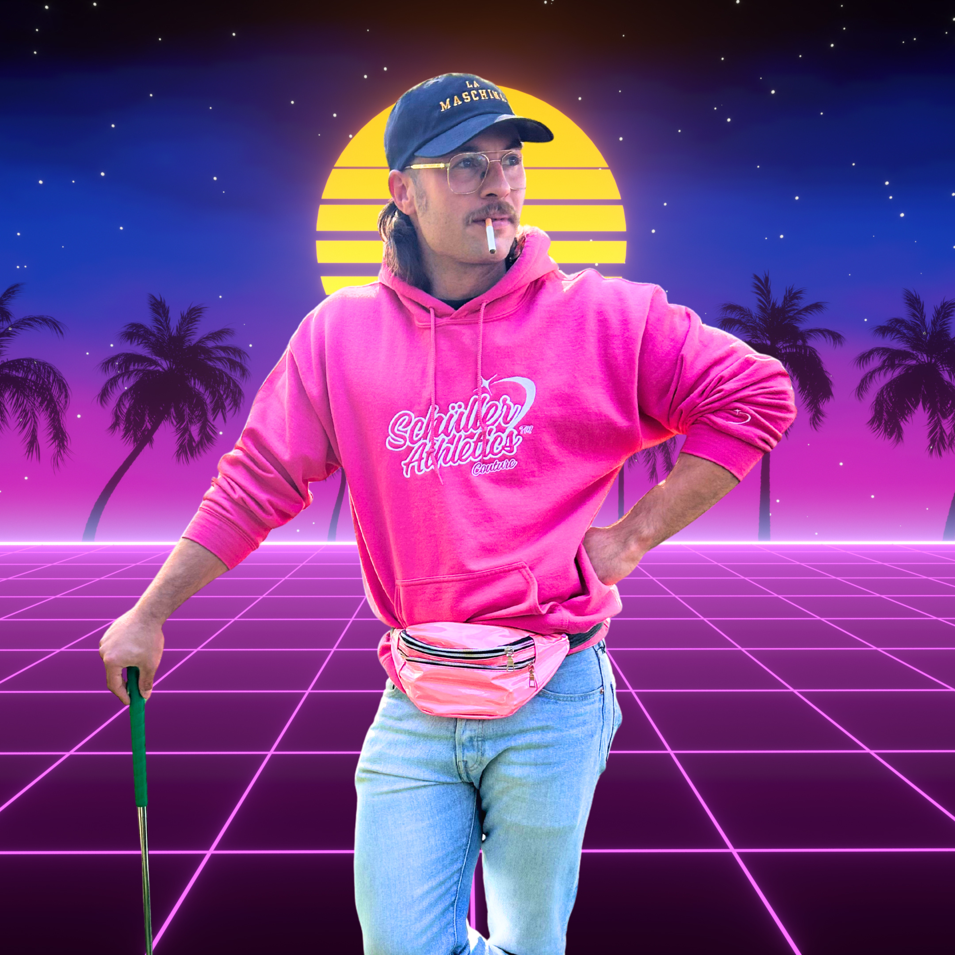 Retro Gym Hoodie – Flamingo Pink Edition