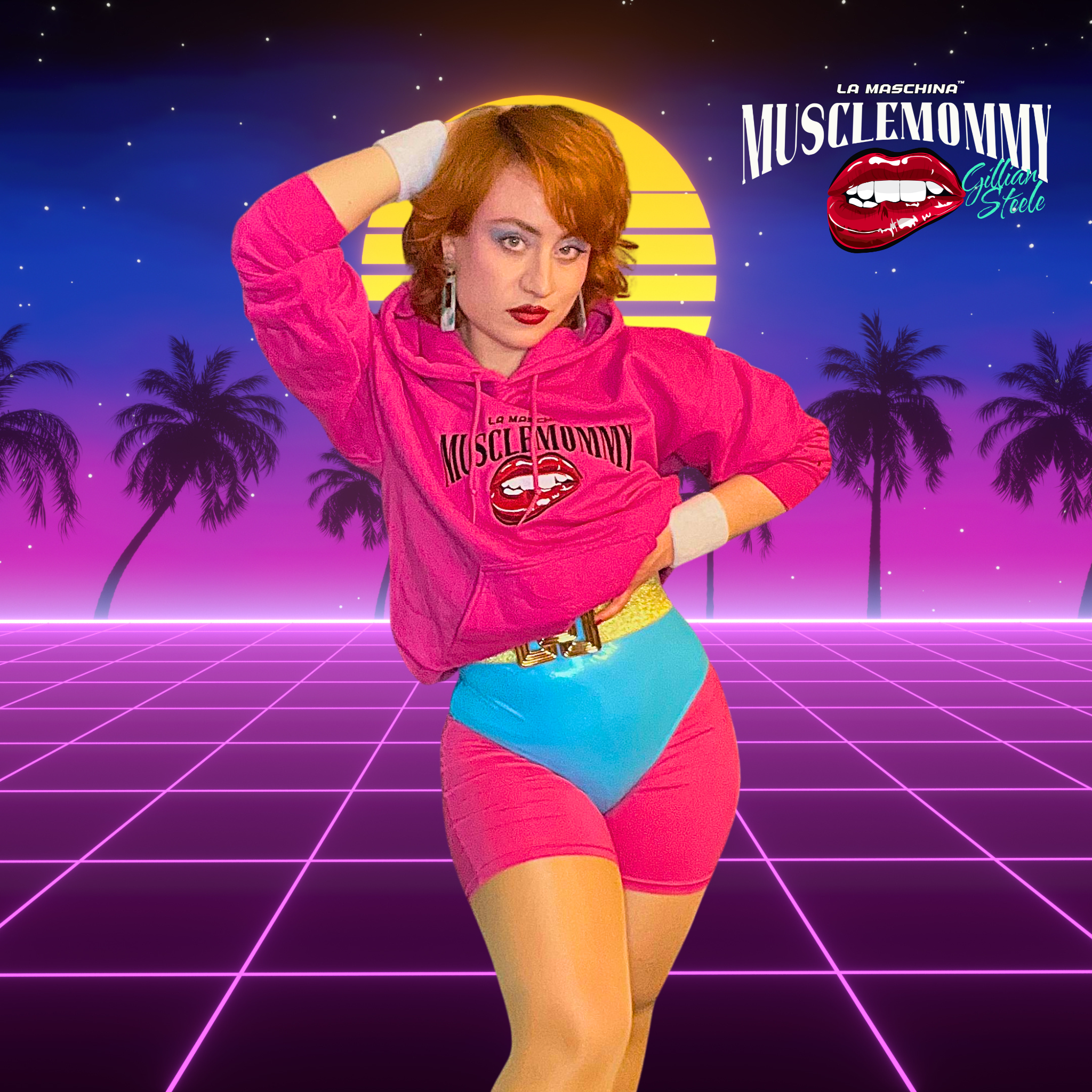 80s Gym Hoodie – Muscle Mommy Signature PINK