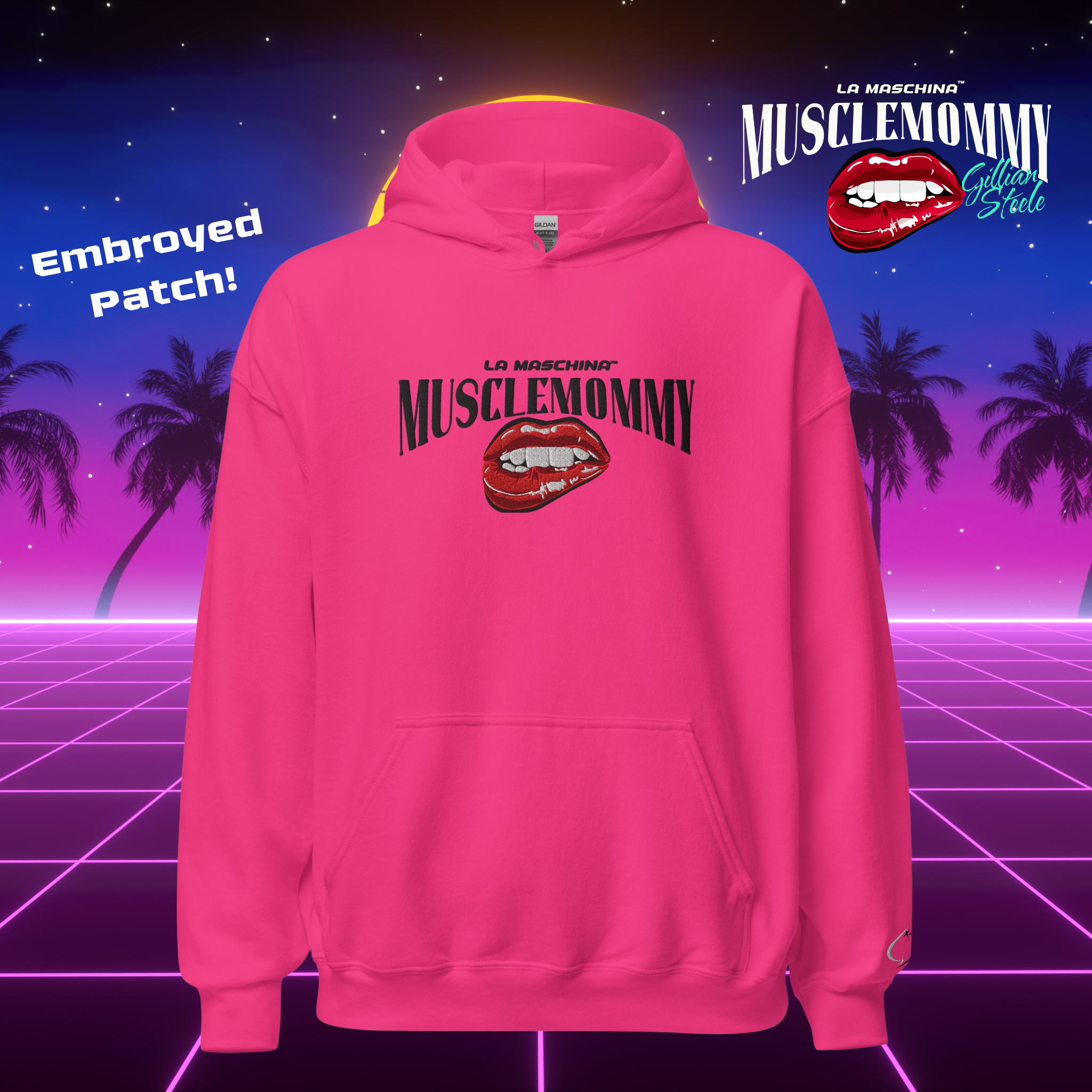80s Gym Hoodie – Muscle Mommy Signature PINK