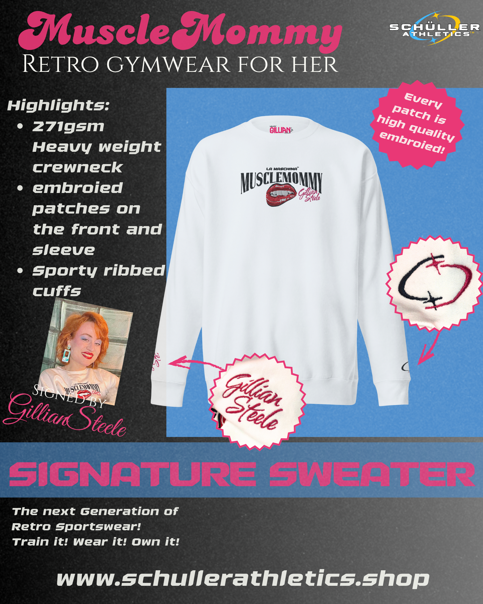 Retro Gym Crewneck – Muscle Mommy Signature