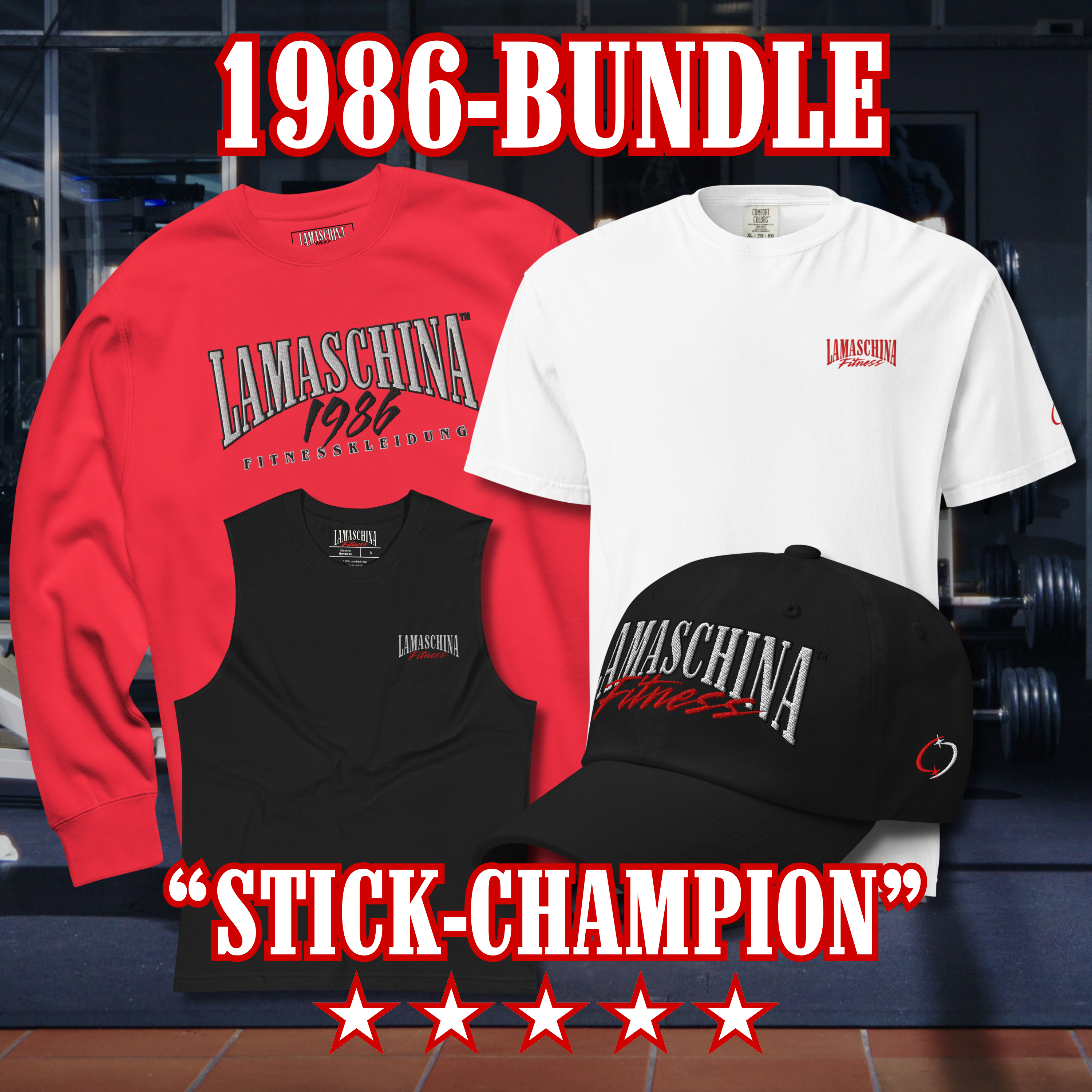 80s Gym Bundle – 1986 Champion Embroidery Pack