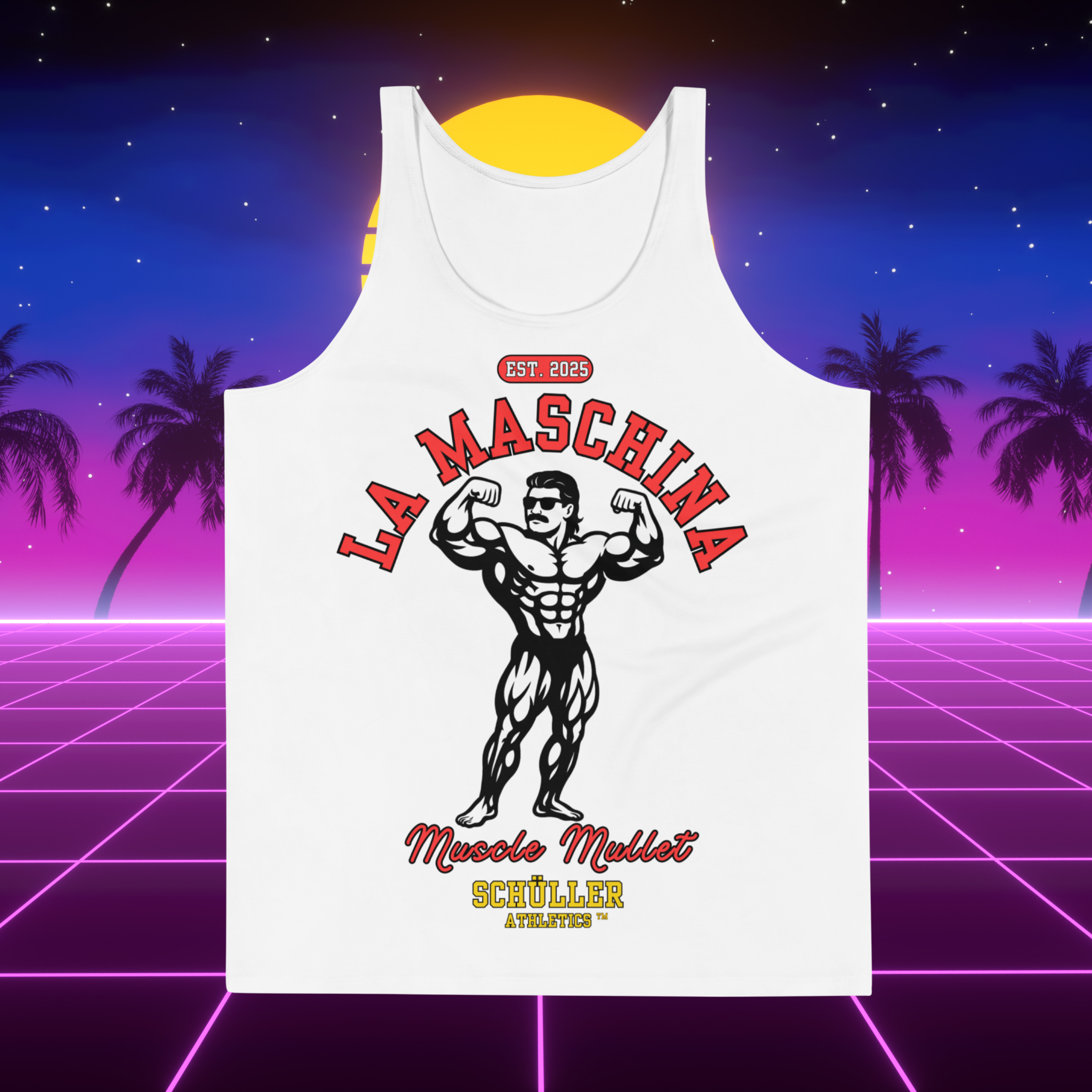 Muscle Mullet - Miami Weiß Tank Top